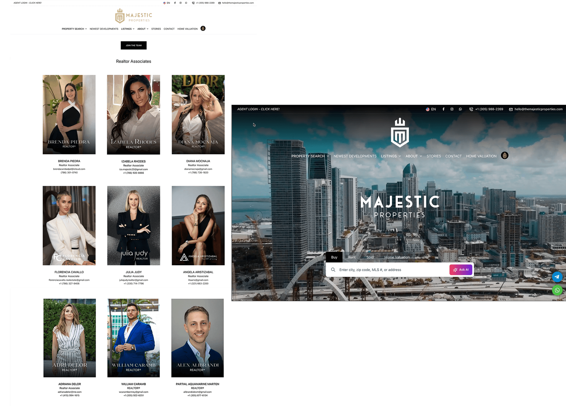 Majestic Properties website mockup