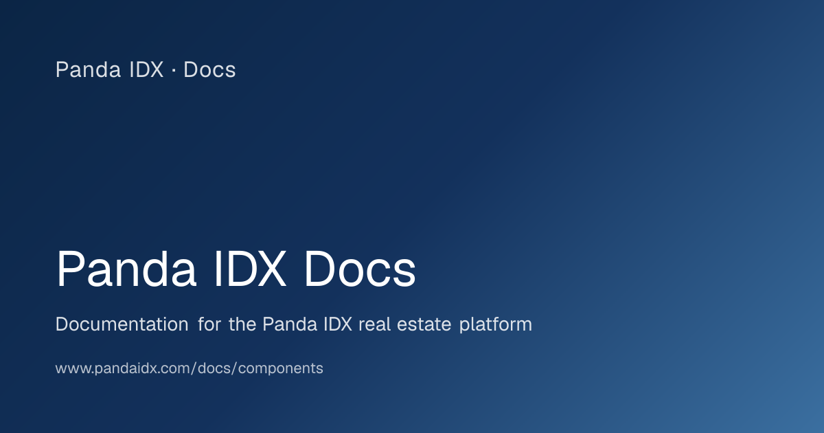 Components | Panda IDX Docs