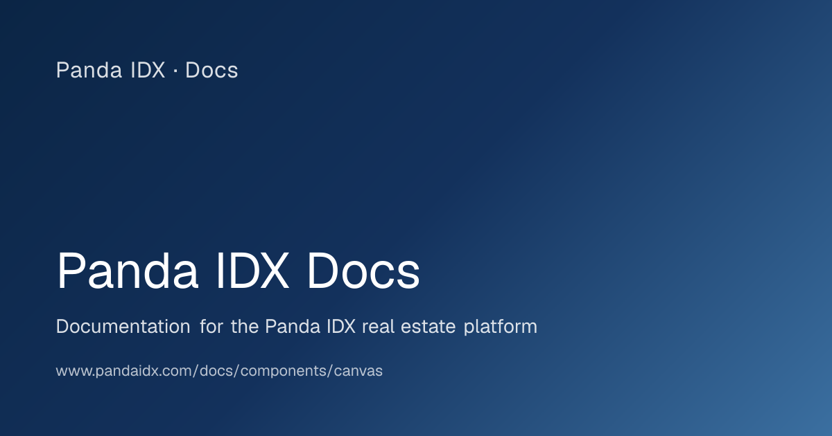 Canvas | Panda IDX Docs