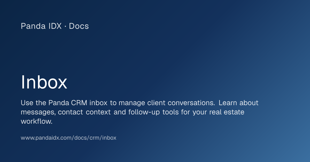Inbox | Panda IDX Docs